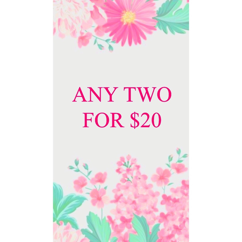 ANY TWO SHIRTS OR SWEATERS FOR $20